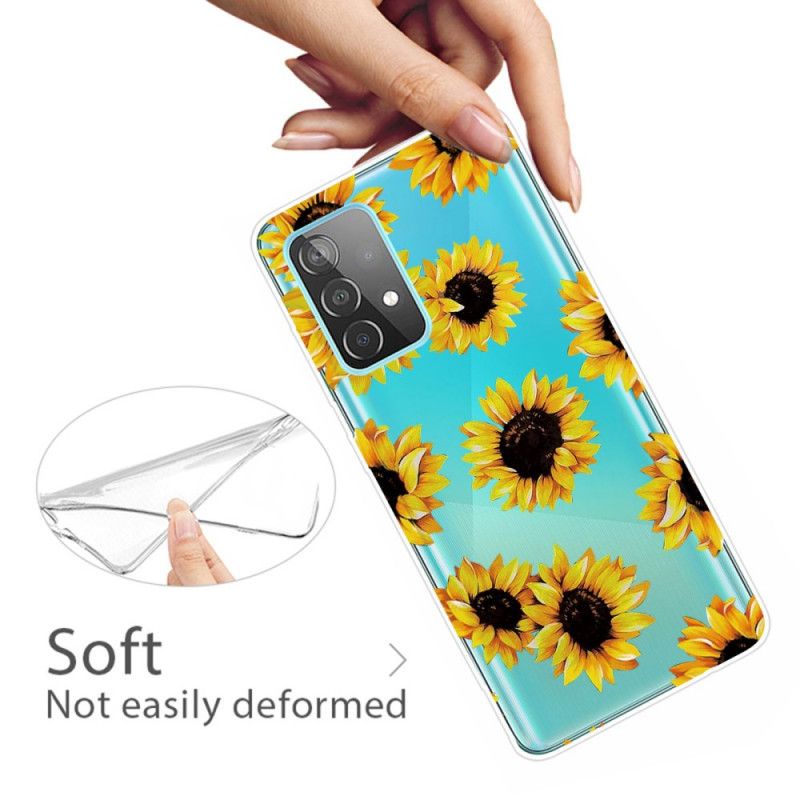 Hülle Samsung Galaxy A72 4G / A72 5G Sonnenblumen