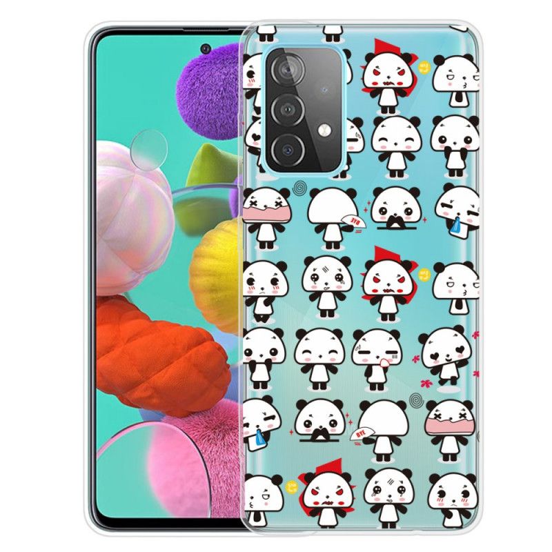 Hülle Samsung Galaxy A72 4G / A72 5G Transparente Lustige Pandas