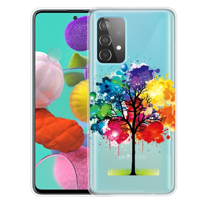 Hülle Samsung Galaxy A72 4G / A72 5G Transparenter Aquarellbaum