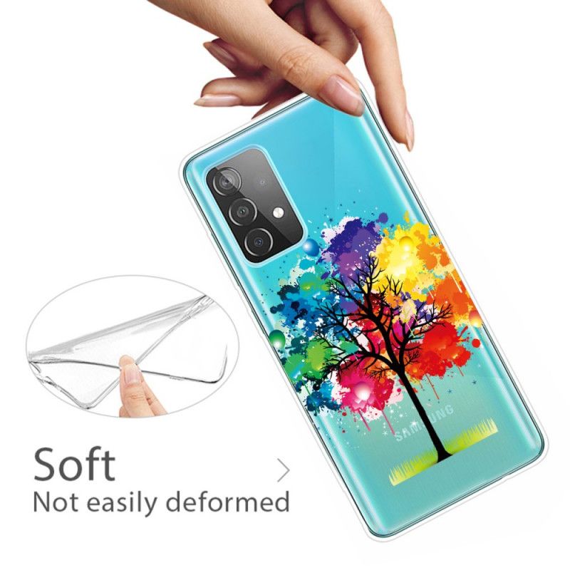 Hülle Samsung Galaxy A72 4G / A72 5G Transparenter Aquarellbaum