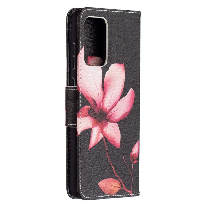 Lederhüllen Für Samsung Galaxy A72 4G / A72 5G Rosa Blume