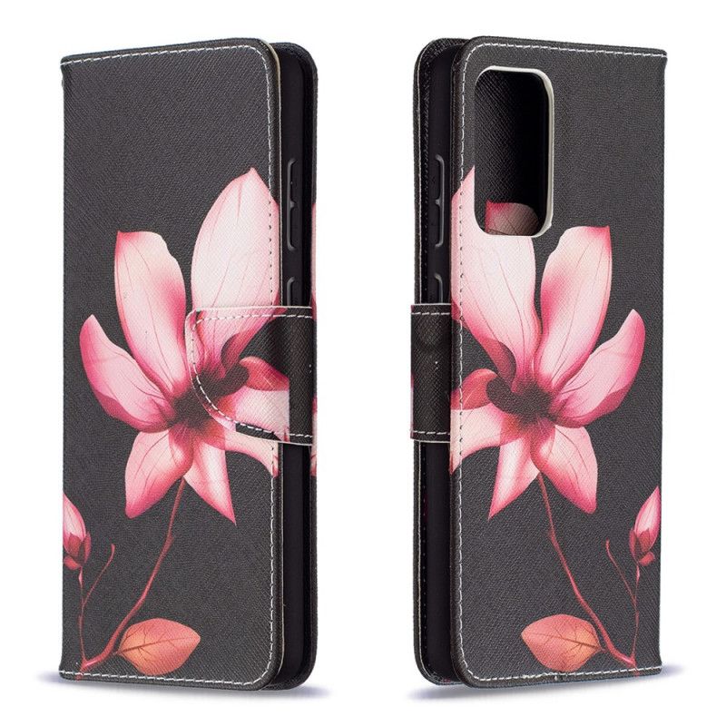 Lederhüllen Für Samsung Galaxy A72 4G / A72 5G Rosa Blume