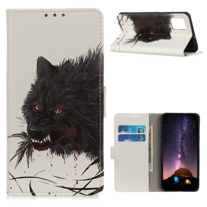 Lederhüllen Samsung Galaxy A72 4G / A72 5G Hungriger Wolf