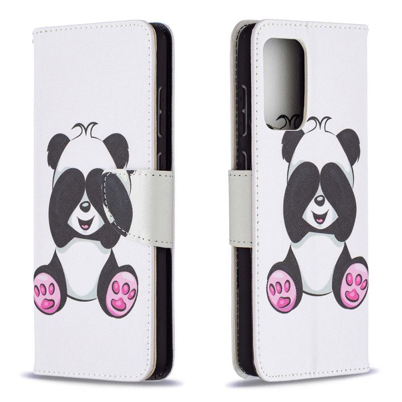 Lederhüllen Samsung Galaxy A72 4G / A72 5G Lustiger Panda