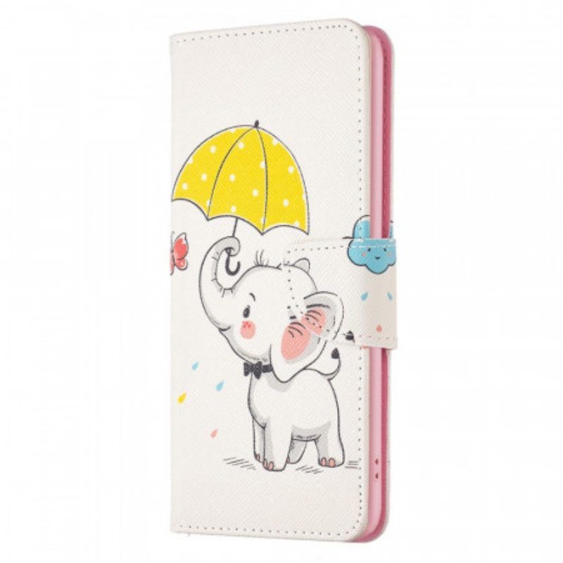 Flip Case Für Samsung Galaxy M53 5G Baby Elefant