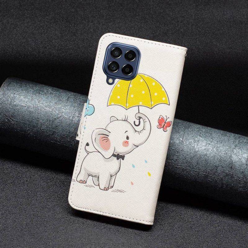 Flip Case Für Samsung Galaxy M53 5G Baby Elefant