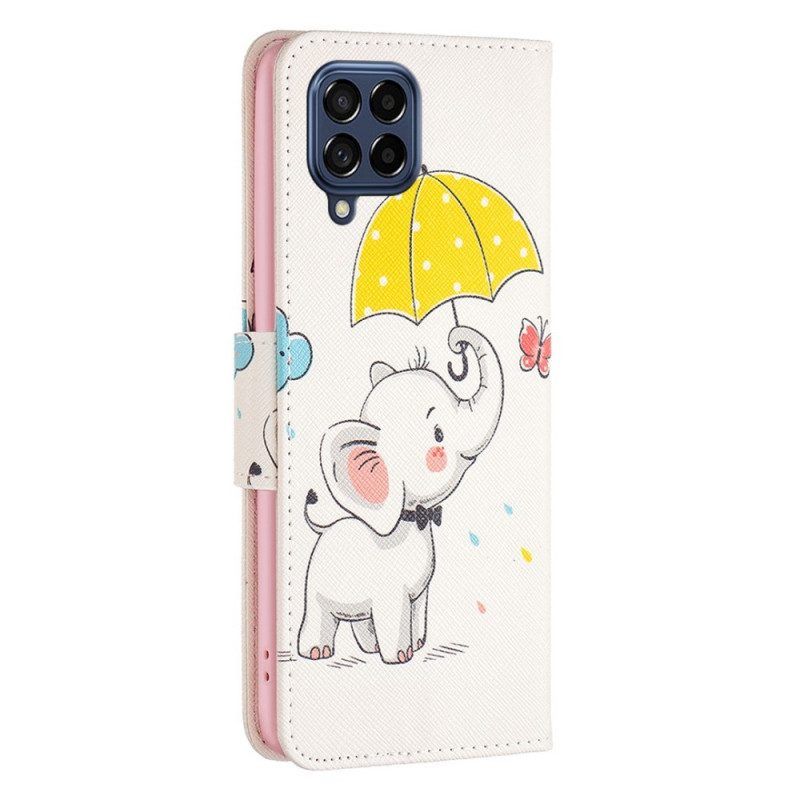 Flip Case Für Samsung Galaxy M53 5G Baby Elefant