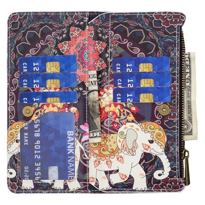 Flip Case Für Samsung Galaxy M53 5G Brieftasche Elefanten-geldbörse