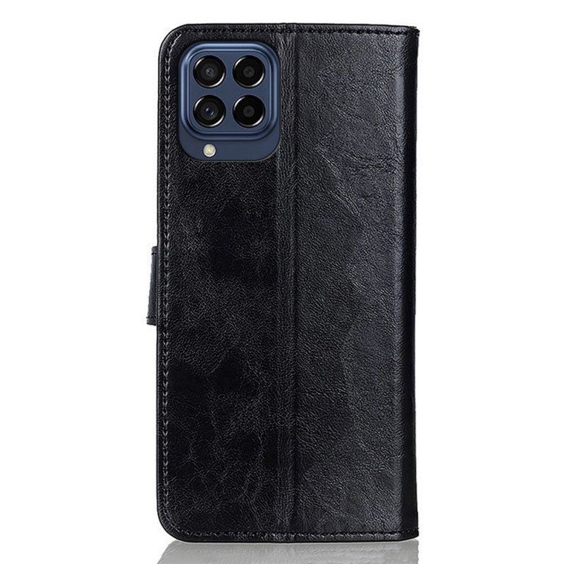 Flip Case Für Samsung Galaxy M53 5G Dreifarbiger Silberverschluss