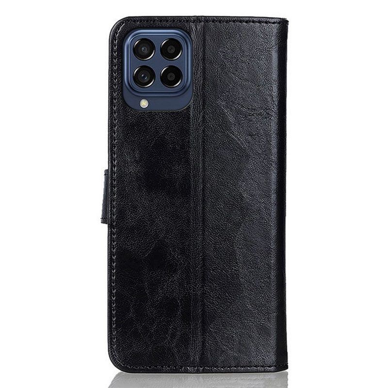 Flip Case Für Samsung Galaxy M53 5G Dreifarbiger Silberverschluss