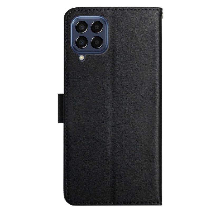 Flip Case Für Samsung Galaxy M53 5G Echtes Nappaleder