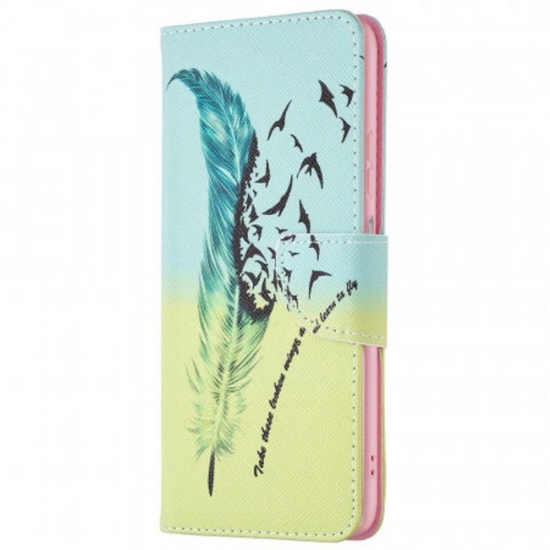 Flip Case Für Samsung Galaxy M53 5G Feder