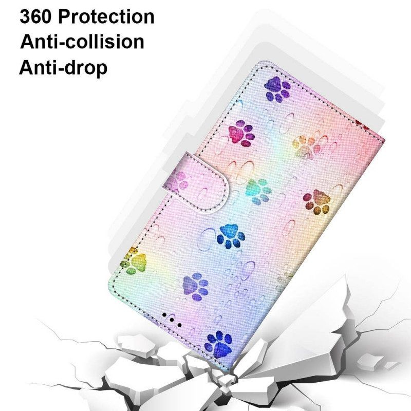 Flip Case Für Samsung Galaxy M53 5G Katzenspuren