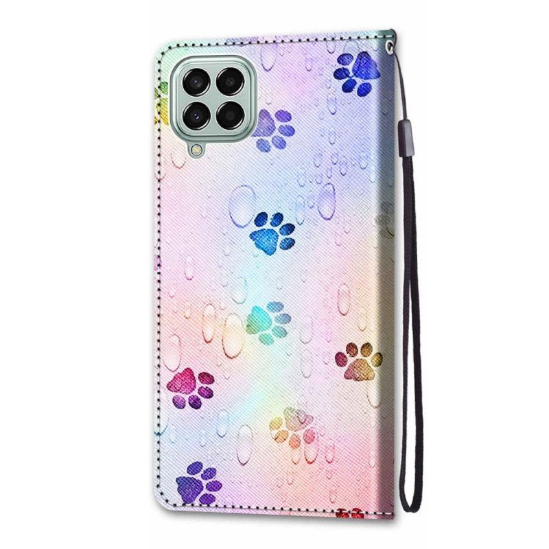 Flip Case Für Samsung Galaxy M53 5G Katzenspuren