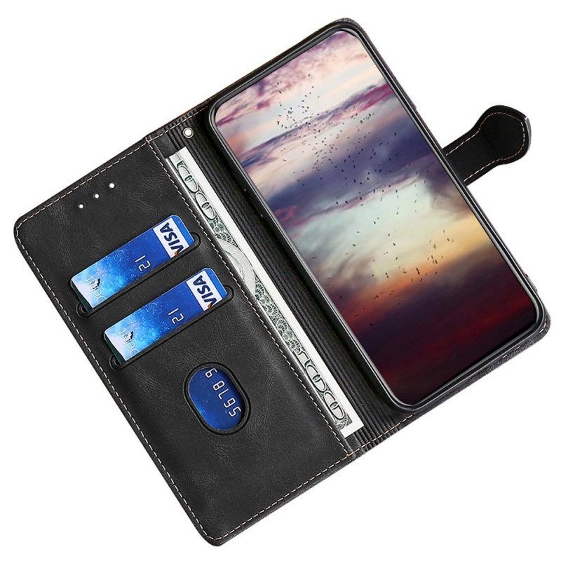 Flip Case Für Samsung Galaxy M53 5G Kunstleder Bicolor Stylisch