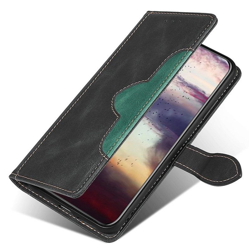 Flip Case Für Samsung Galaxy M53 5G Kunstleder Bicolor Stylisch