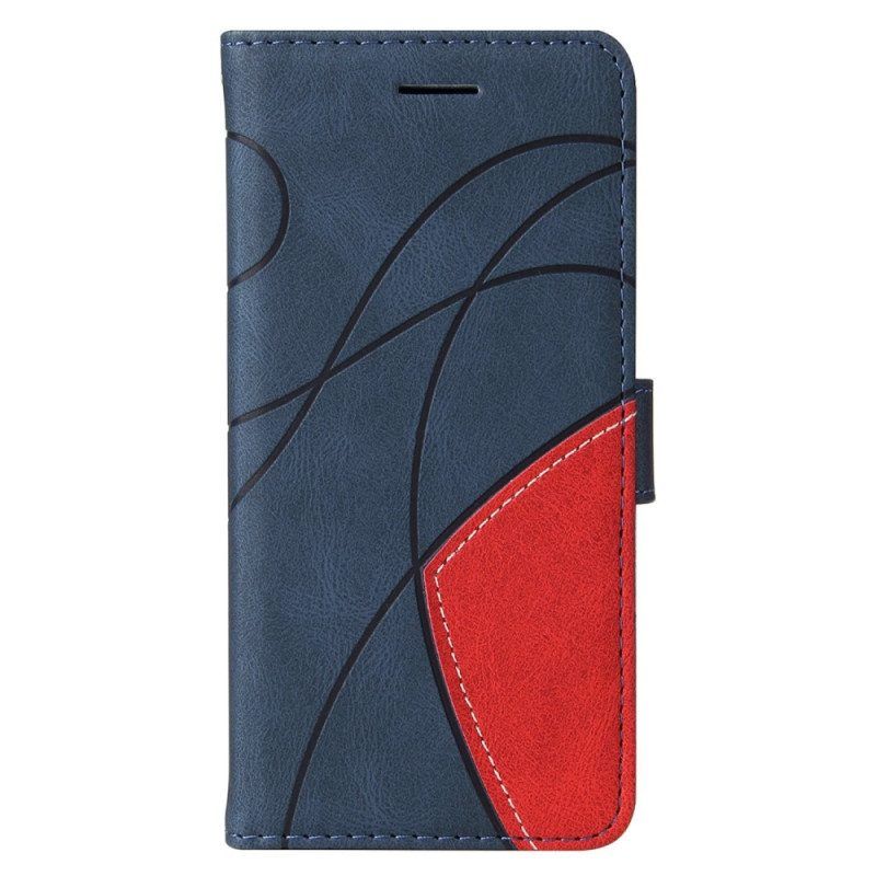 Flip Case Für Samsung Galaxy M53 5G Mit Kordel Zweifarbiger Riemen