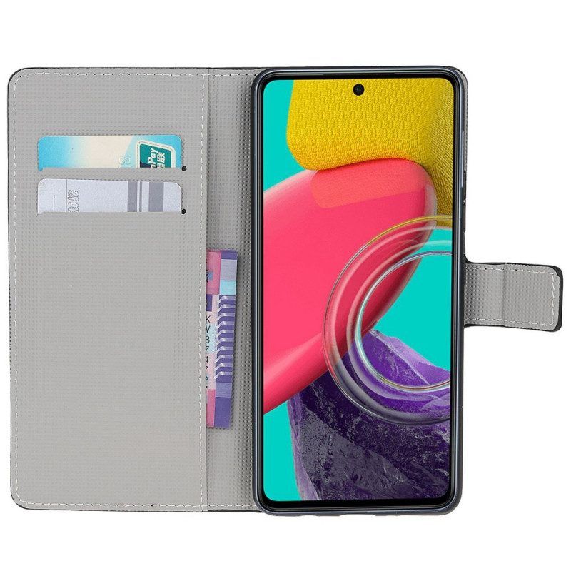 Flip Case Für Samsung Galaxy M53 5G Paar Eulen