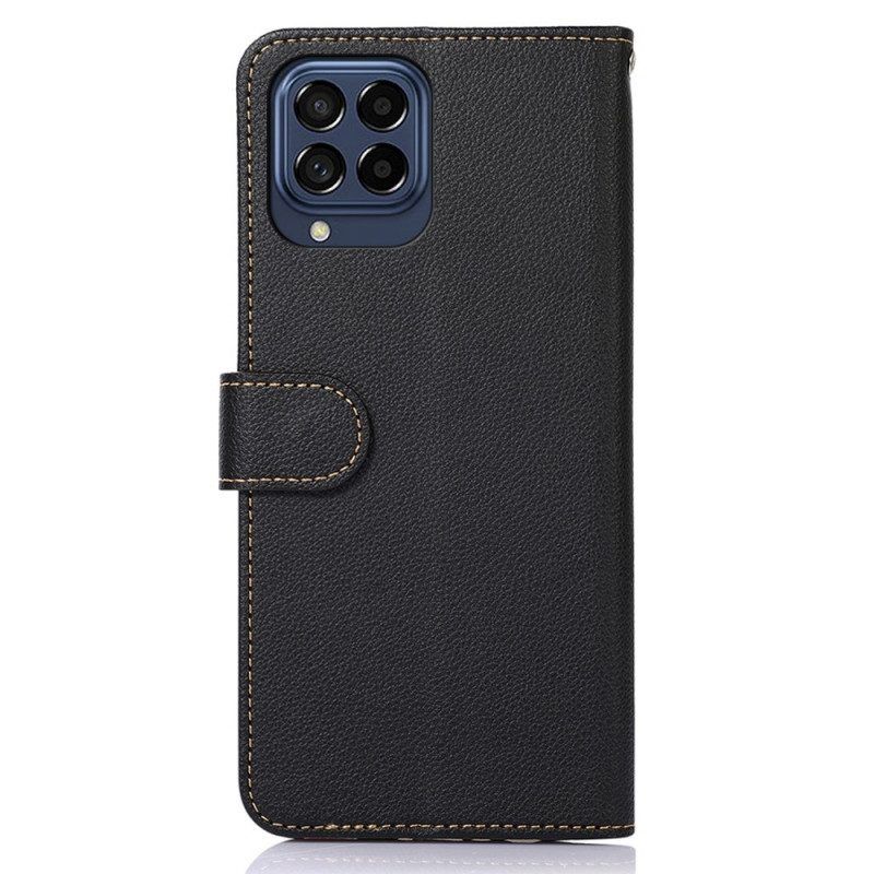 Flip Case Für Samsung Galaxy M53 5G Rfid-khazneh Im Litschi-stil