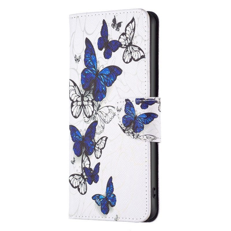 Flip Case Für Samsung Galaxy M53 5G Schmetterlinge Ablehnen