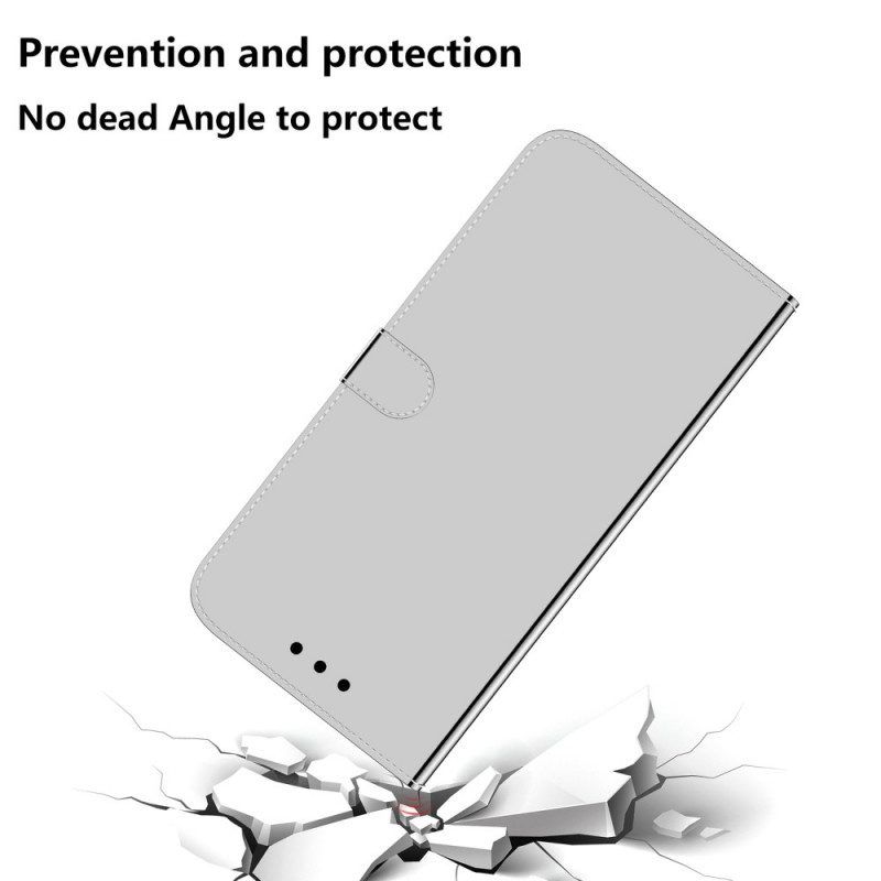 Flip Case Für Samsung Galaxy M53 5G Spiegel Und Schlüsselband
