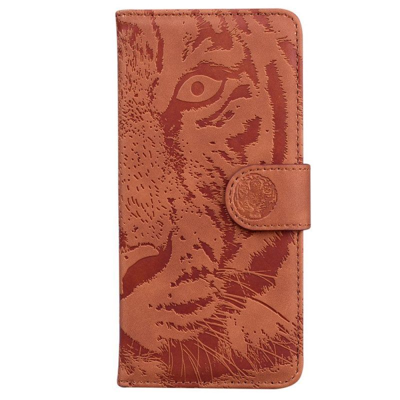 Flip Case Für Samsung Galaxy M53 5G Tigerdruck