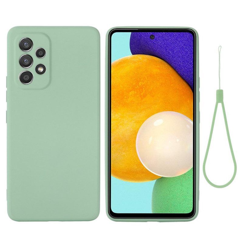 Hülle Für Samsung Galaxy M53 5G Flüssigsilikon Mit Lanyard