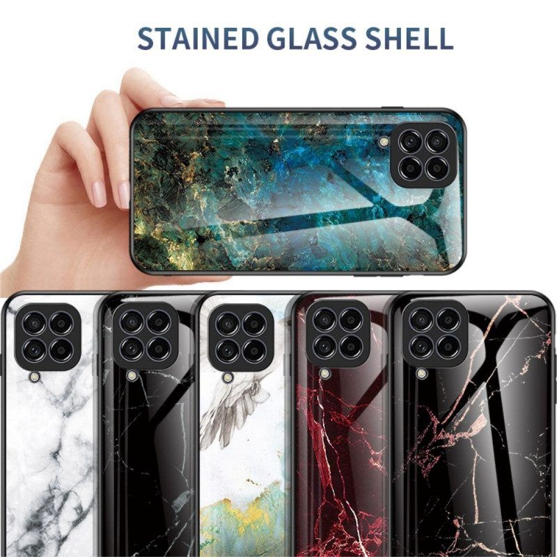Hülle Für Samsung Galaxy M53 5G Marmor-gehärtetes Glas