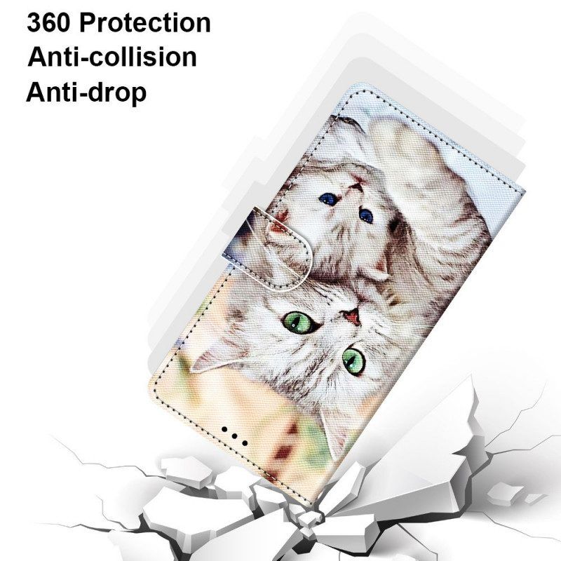 Lederhüllen Für Samsung Galaxy M53 5G Katzenfamilie