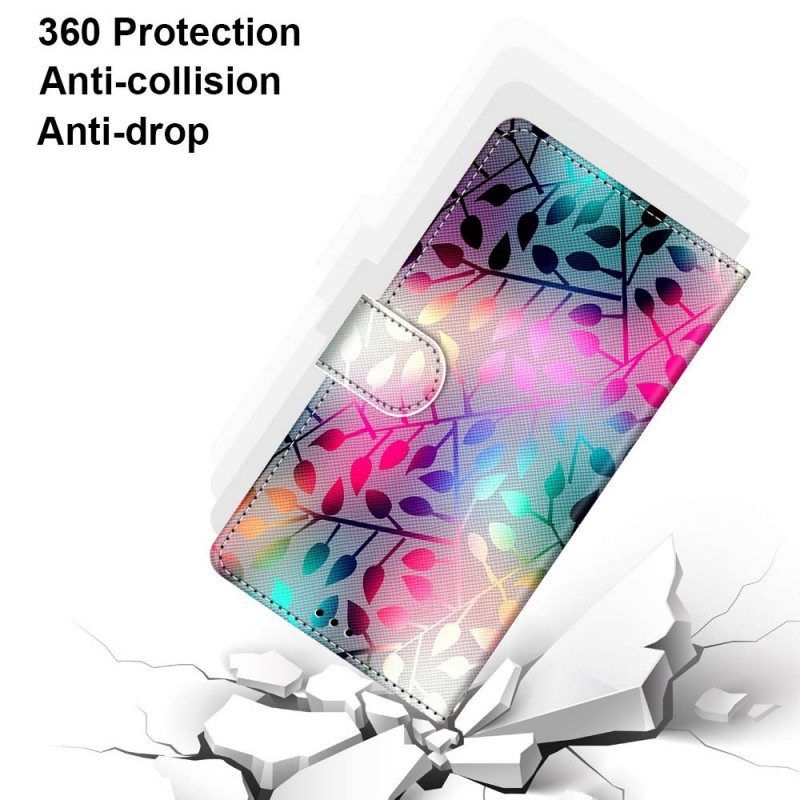 Lederhüllen Für Samsung Galaxy M53 5G Mit Kordel Streifenblätter