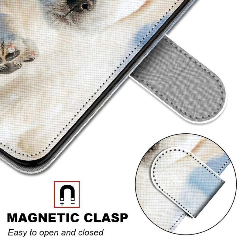 Lederhüllen Für Samsung Galaxy M53 5G Mit Kordel Tanga-hund
