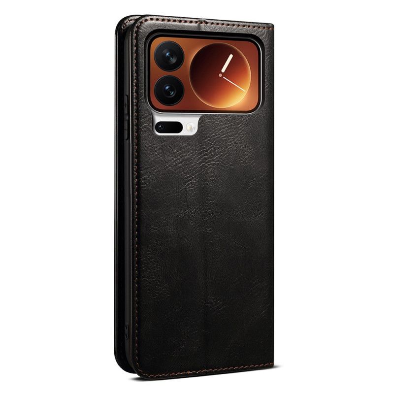 Flip Case Für Xiaomi 17 Pro Max Gewachstes Kunstleder