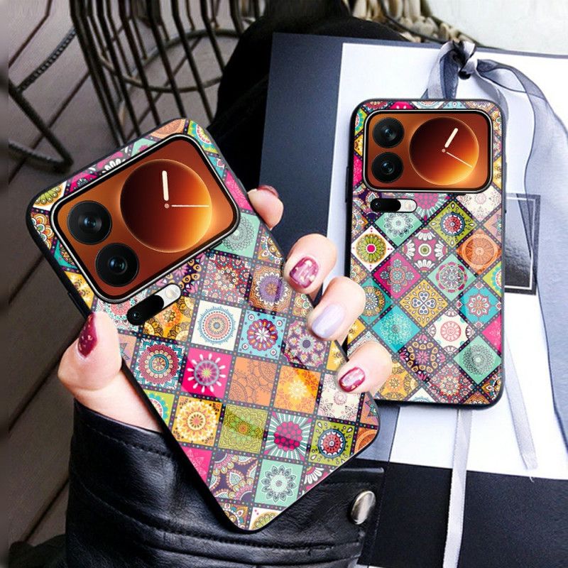 Hülle Für Xiaomi 17 Pro Max Patchwork-ständer Und -tragegurt