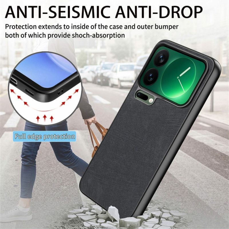 Hülle Für Xiaomi 17 Pro Max Stoßfeste Schlanke Lederoptik