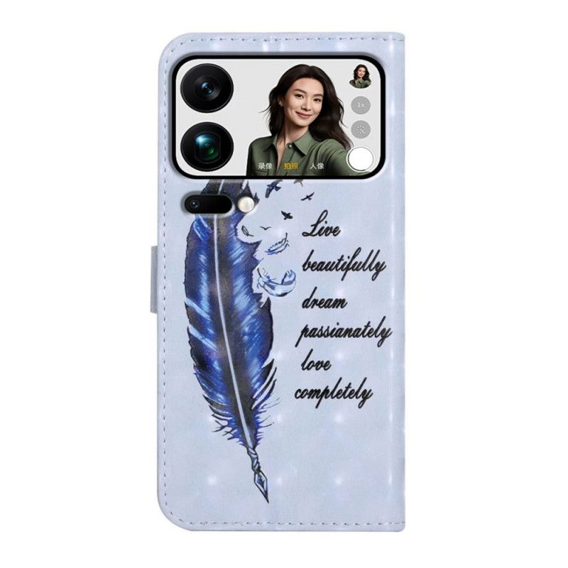 Lederhüllen Für Xiaomi 17 Pro Max Blaue Feder
