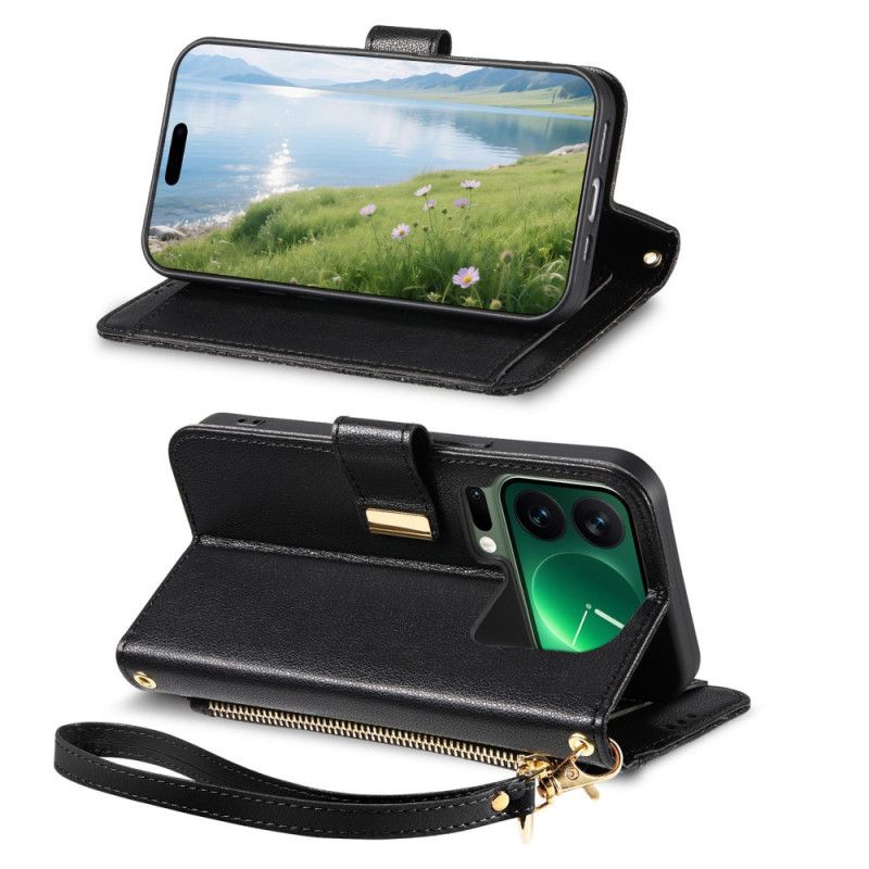 Lederhüllen Xiaomi 17 Pro Max Geldbörse Mit Blumenmuster