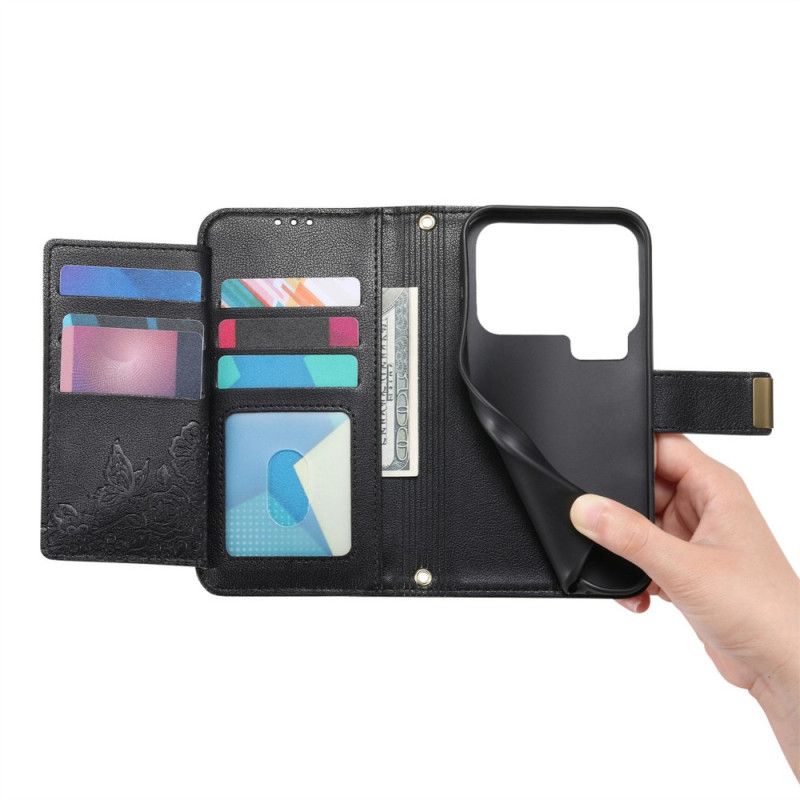 Lederhüllen Xiaomi 17 Pro Max Geldbörse Mit Blumenmuster