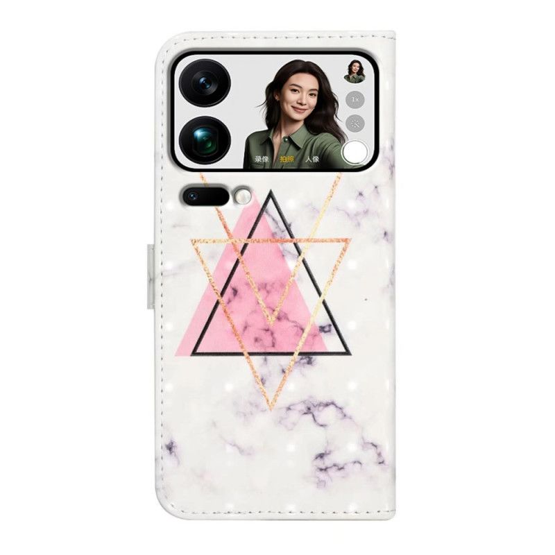 Lederhüllen Xiaomi 17 Pro Max Handyhülle Dreieckiger Marmor