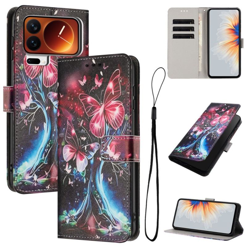 Lederhüllen Xiaomi 17 Pro Max Handyhülle Schmetterlingsbaum