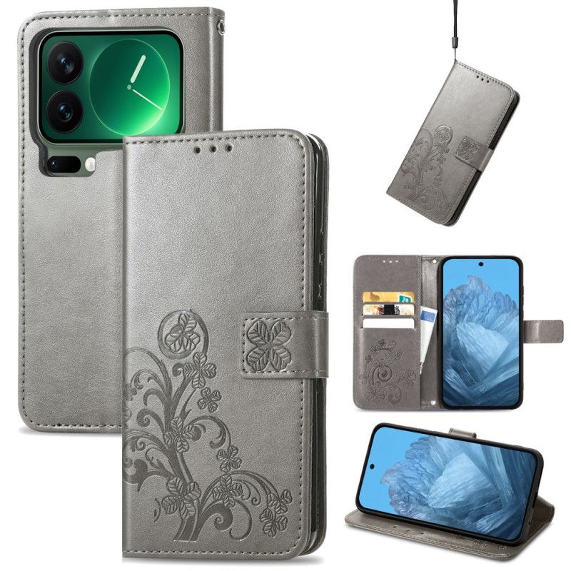 Lederhüllen Xiaomi 17 Pro Max Handyhülle Vierblättriges Kleeblatt