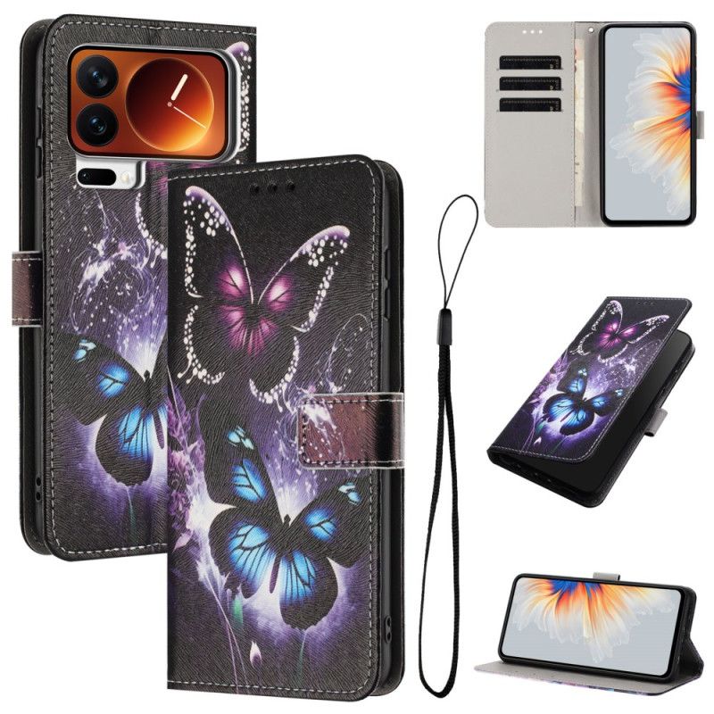 Lederhüllen Xiaomi 17 Pro Max Handyhülle Zwei Schmetterlinge