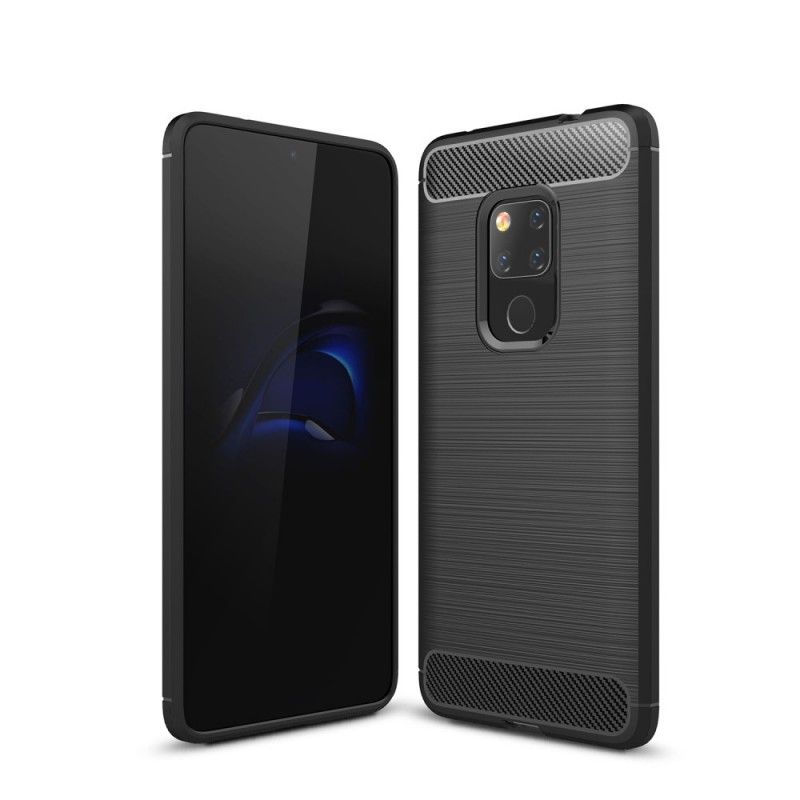 Hülle Huawei Mate 20 Schwarz Gebürstete Kohlefaser