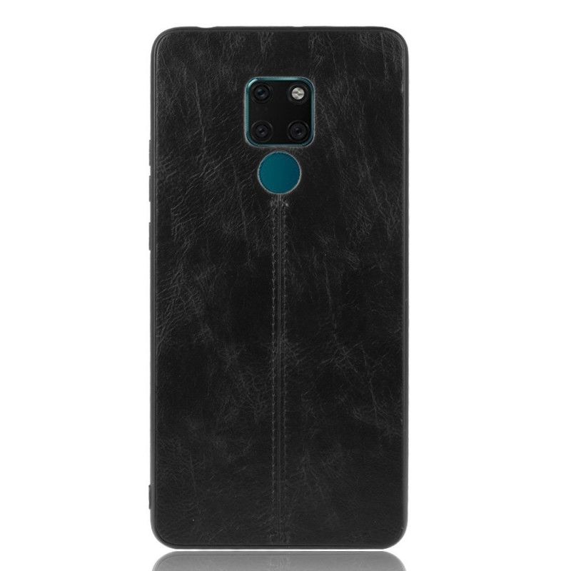 Hülle Huawei Mate 20 Schwarz Genähter Ledereffekt