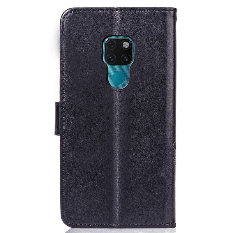 Lederhüllen Für Huawei Mate 20 Schwarz Hutprinz Mit Blumendruck