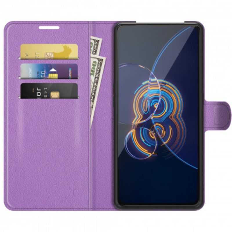 Lederhüllen Asus Zenfone 8 Flip Handyhülle Klassisches Kunstleder