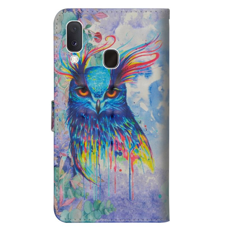 Lederhüllen Samsung Galaxy A10E Aquarellvogel