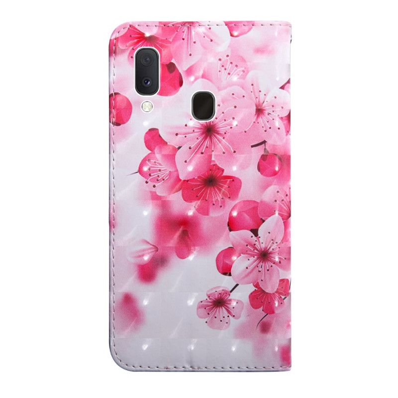 Lederhüllen Samsung Galaxy A10E Rosa Blüten