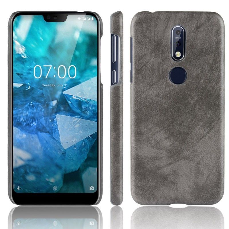 Hülle Nokia 7.1 Braun Litschileder-Effekt