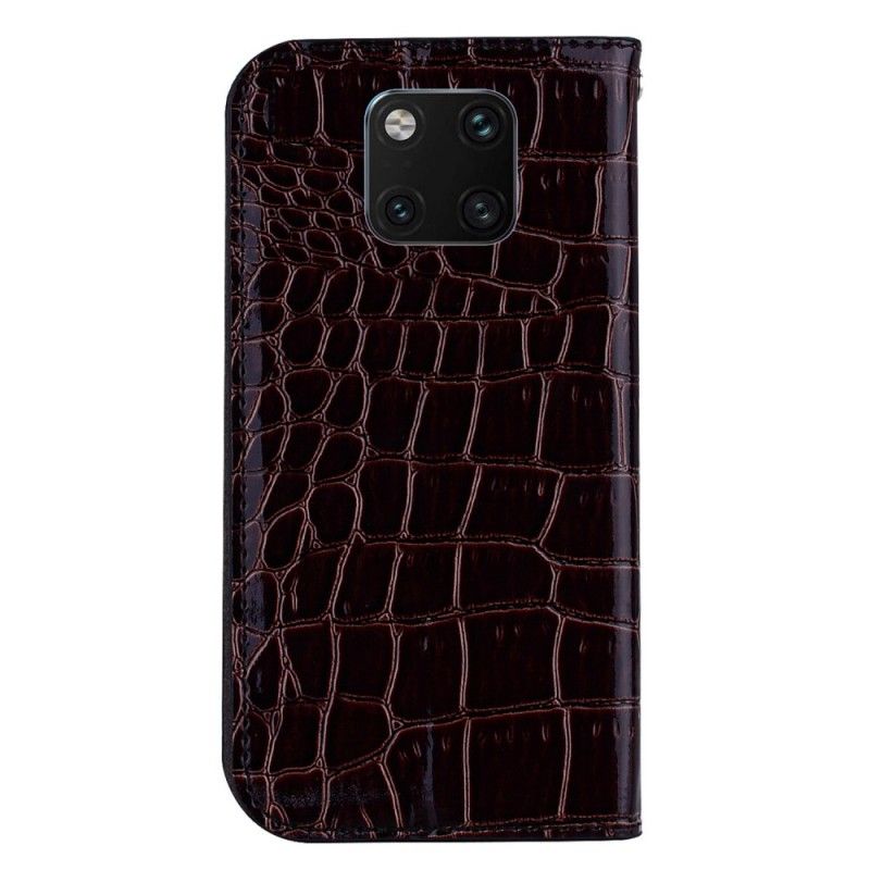 Flip Case Huawei Mate 20 Pro Schwarz Krokodilhauteffekt Und Pailletten