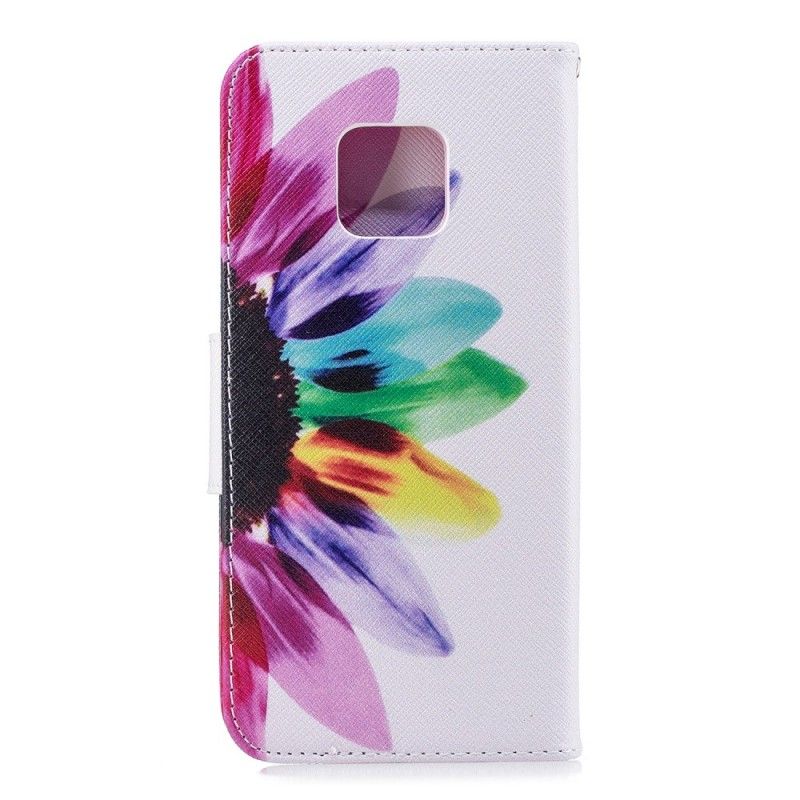 Lederhüllen Huawei Mate 20 Pro Handyhülle Aquarellblume